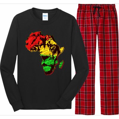 African Lion Traditional Pattern Colors Long Sleeve Pajama Set