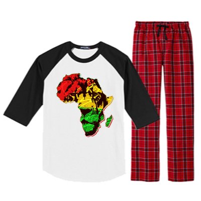 African Lion Traditional Pattern Colors Raglan Sleeve Pajama Set