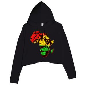 African Lion Traditional Pattern Colors Crop Fleece Hoodie