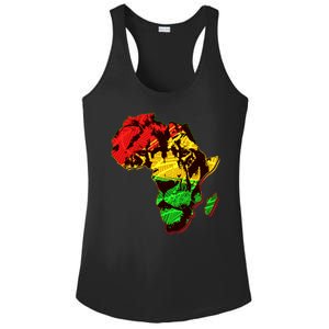 African Lion Traditional Pattern Colors Ladies PosiCharge Competitor Racerback Tank