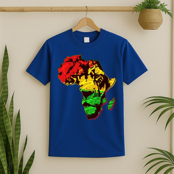 African Lion Traditional Pattern Colors T-Shirt