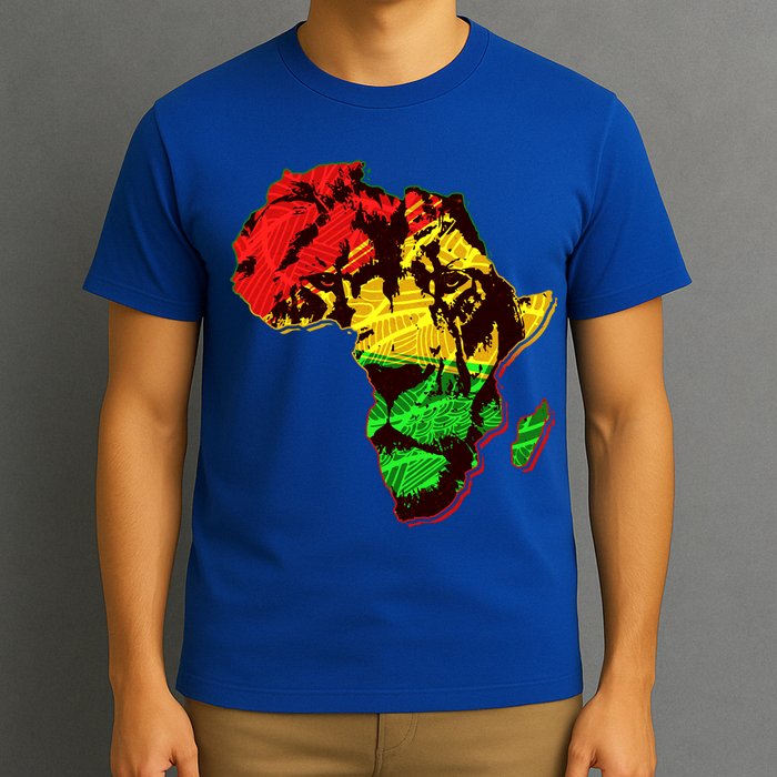 African Lion Traditional Pattern Colors T-Shirt