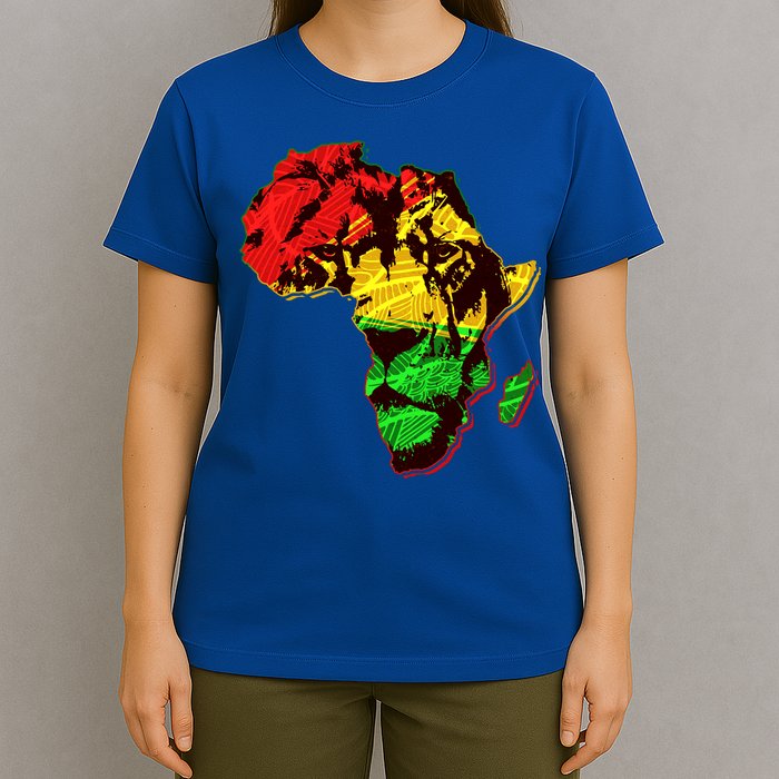 African Lion Traditional Pattern Colors T-Shirt