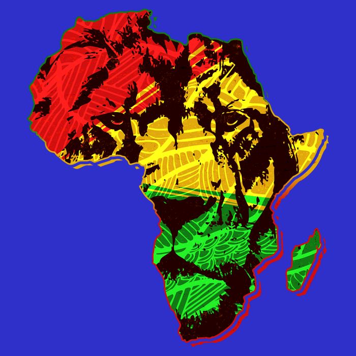 African Lion Traditional Pattern Colors T-Shirt