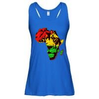 African Lion Traditional Pattern Colors Ladies Essential Flowy Tank