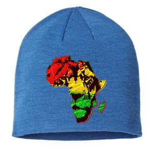 African Lion Traditional Pattern Colors Sustainable Beanie