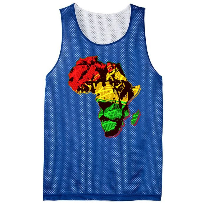 African Lion Traditional Pattern Colors Mesh Reversible Basketball Jersey Tank