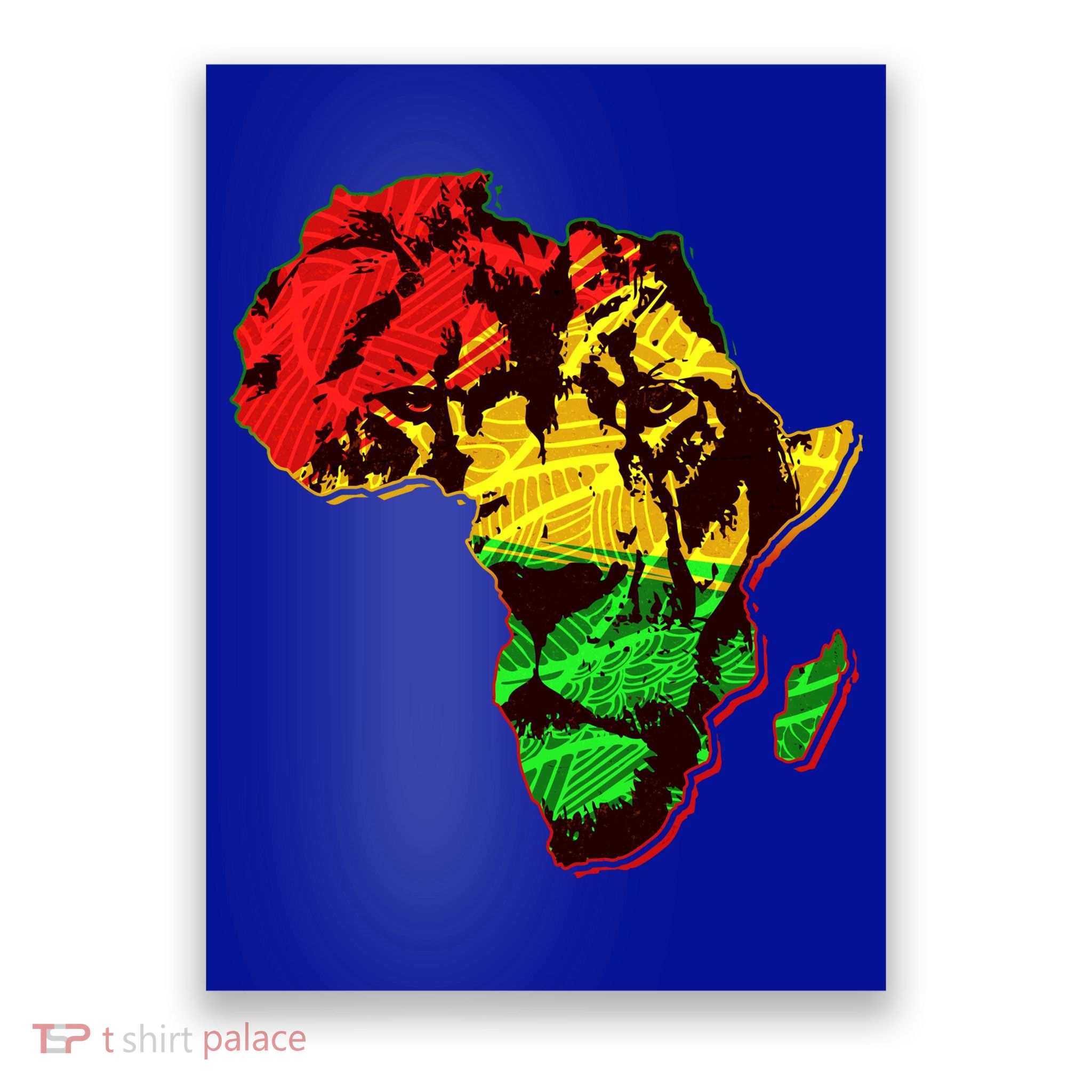 African Lion Traditional Pattern Colors Poster