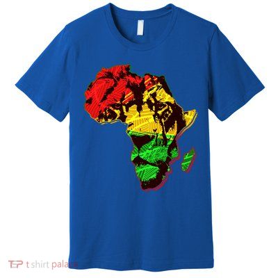 African Lion Traditional Pattern Colors Premium T-Shirt