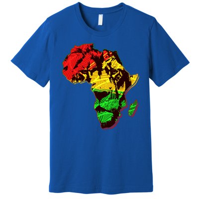 African Lion Traditional Pattern Colors Premium T-Shirt