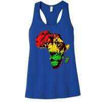 African Lion Traditional Pattern Colors Women's Racerback Tank