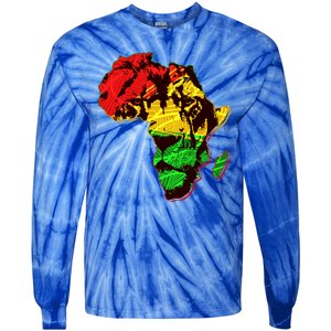 African Lion Traditional Pattern Colors Tie-Dye Long Sleeve Shirt