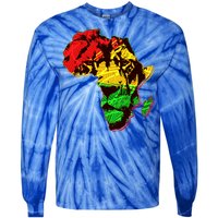 African Lion Traditional Pattern Colors Tie-Dye Long Sleeve Shirt