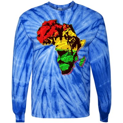 African Lion Traditional Pattern Colors Tie-Dye Long Sleeve Shirt