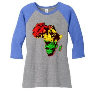 African Lion Traditional Pattern Colors Women's Tri-Blend 3/4-Sleeve Raglan Shirt