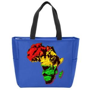 African Lion Traditional Pattern Colors Zip Tote Bag