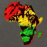African Lion Traditional Pattern Colors Cotton Canvas Backpack