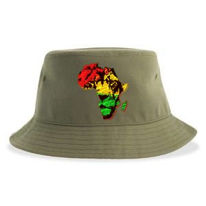 African Lion Traditional Pattern Colors Sustainable Bucket Hat