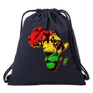 African Lion Traditional Pattern Colors Drawstring Bag