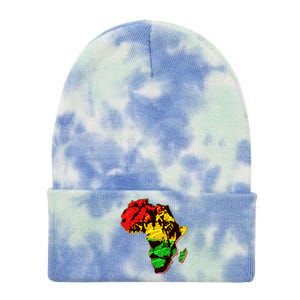 African Lion Traditional Pattern Colors Tie Dye 12in Knit Beanie