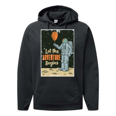 Astronaut Let The Adventure Begins Performance Fleece Hoodie