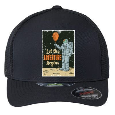 Astronaut Let The Adventure Begins Flexfit Unipanel Trucker Cap