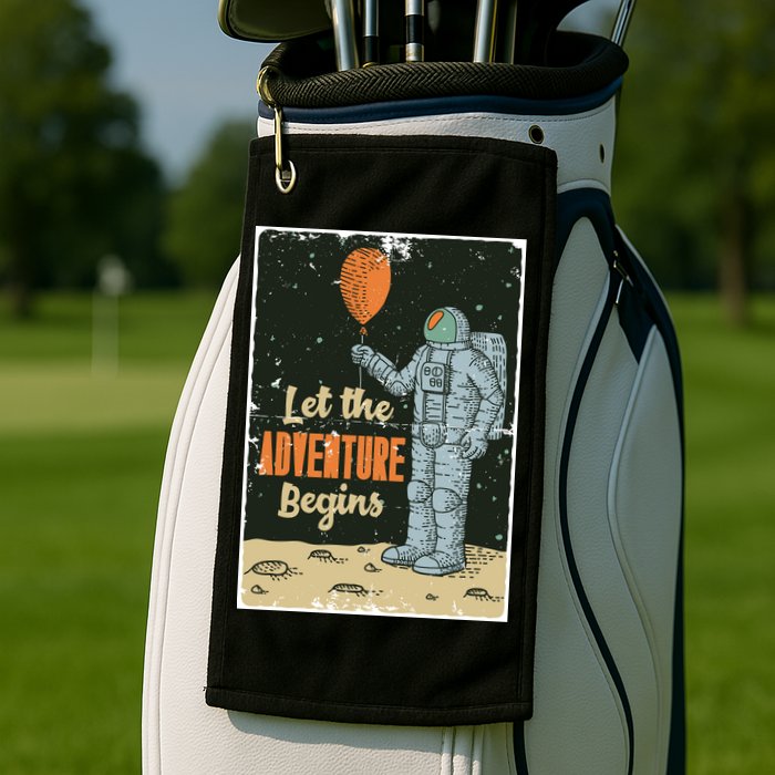 Astronaut Let The Adventure Begins Golf Towel