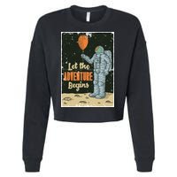 Astronaut Let The Adventure Begins Cropped Pullover Crew