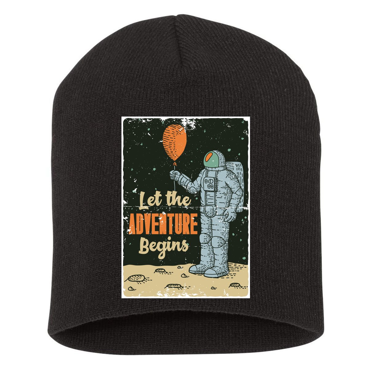 Astronaut Let The Adventure Begins Short Acrylic Beanie