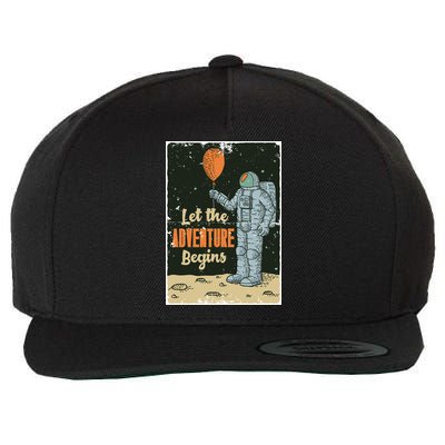 Astronaut Let The Adventure Begins Wool Snapback Cap
