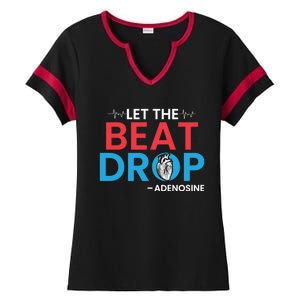 Adenosine Let The Beat Drop Funny Nursing Chemistry Heart Gift Ladies Halftime Notch Neck Tee