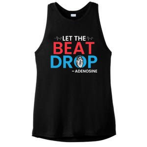 Adenosine Let The Beat Drop Funny Nursing Chemistry Heart Gift Ladies PosiCharge Tri-Blend Wicking Tank