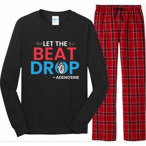 Adenosine Let The Beat Drop Funny Nursing Chemistry Heart Gift Long Sleeve Pajama Set