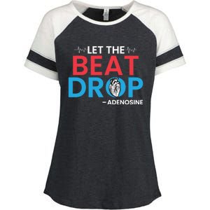 Adenosine Let The Beat Drop Funny Nursing Chemistry Heart Gift Enza Ladies Jersey Colorblock Tee