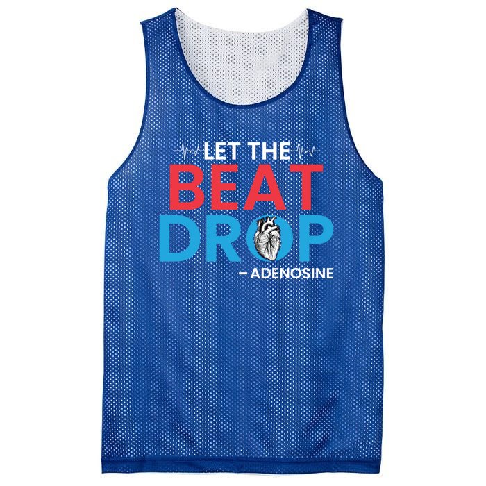 Adenosine Let The Beat Drop Funny Nursing Chemistry Heart Gift Mesh Reversible Basketball Jersey Tank