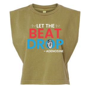 Adenosine Let The Beat Drop Funny Nursing Chemistry Heart Gift Garment-Dyed Women's Muscle Tee