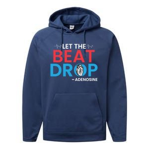 Adenosine Let The Beat Drop Funny Nursing Chemistry Heart Gift Performance Fleece Hoodie