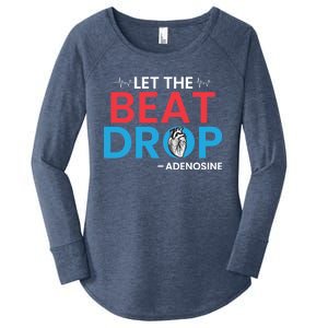 Adenosine Let The Beat Drop Funny Nursing Chemistry Heart Gift Women's Perfect Tri Tunic Long Sleeve Shirt