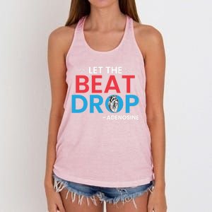 Adenosine Let The Beat Drop Funny Nursing Chemistry Heart Gift Women's Knotted Racerback Tank