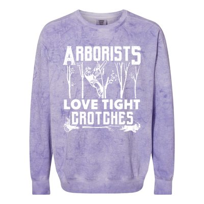 Arborists Love Tight Crotches Funny Arborist Gift Colorblast Crewneck Sweatshirt