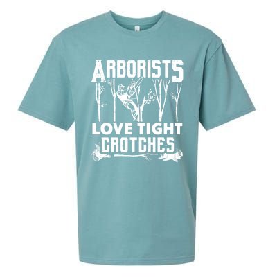 Arborists Love Tight Crotches Funny Arborist Gift Sueded Cloud Jersey T-Shirt