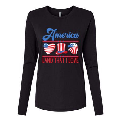 America Land That I Love Gift Womens Cotton Relaxed Long Sleeve T-Shirt