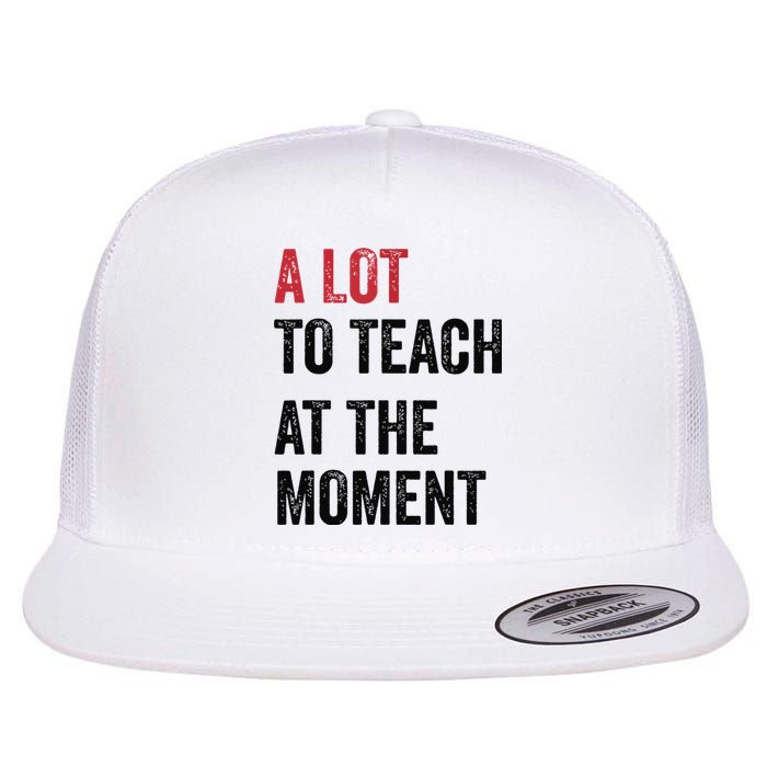 A Lot To Teach At The Moment Teacher Era Funny Gift Women Flat Bill Trucker Hat