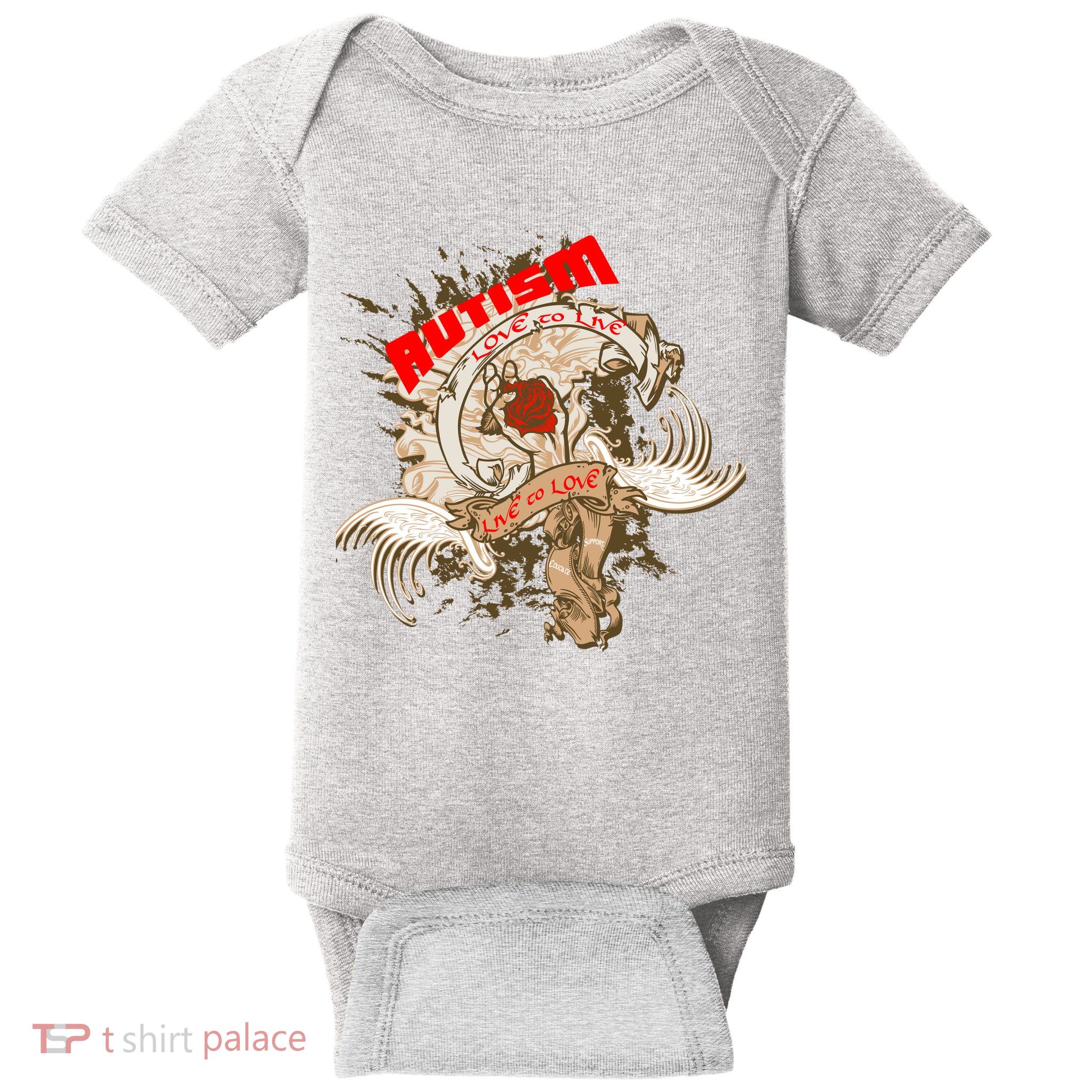 Autism Love To Live Live To Love Baby Bodysuit