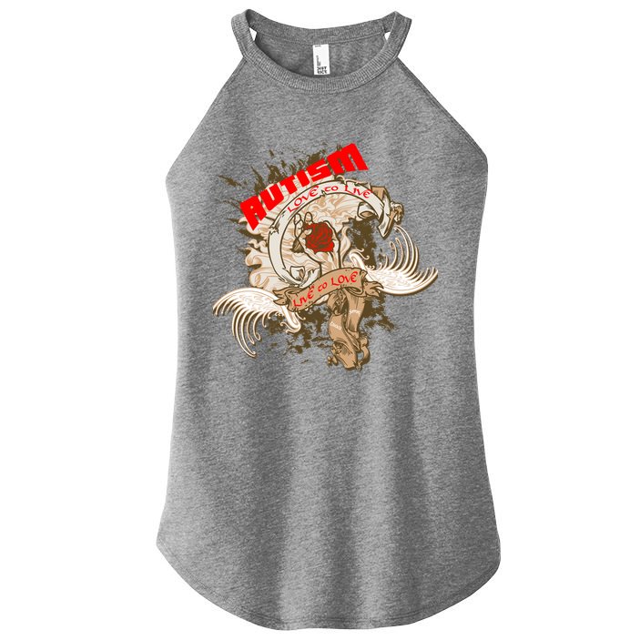 Autism Love To Live Live To Love Women's Perfect Tri Rocker Tank