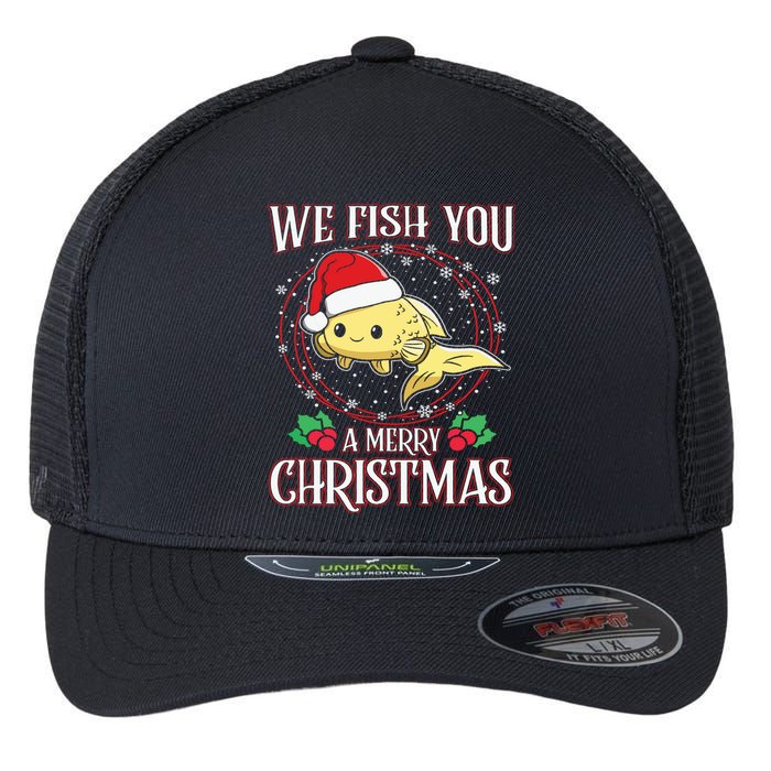 Aquarium Lover Tropical We Fish You A Merry Christmas Flexfit Unipanel Trucker Cap