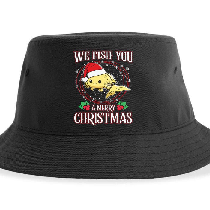 Aquarium Lover Tropical We Fish You A Merry Christmas Sustainable Bucket Hat