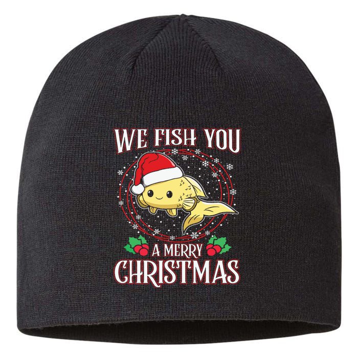 Aquarium Lover Tropical We Fish You A Merry Christmas Sustainable Beanie