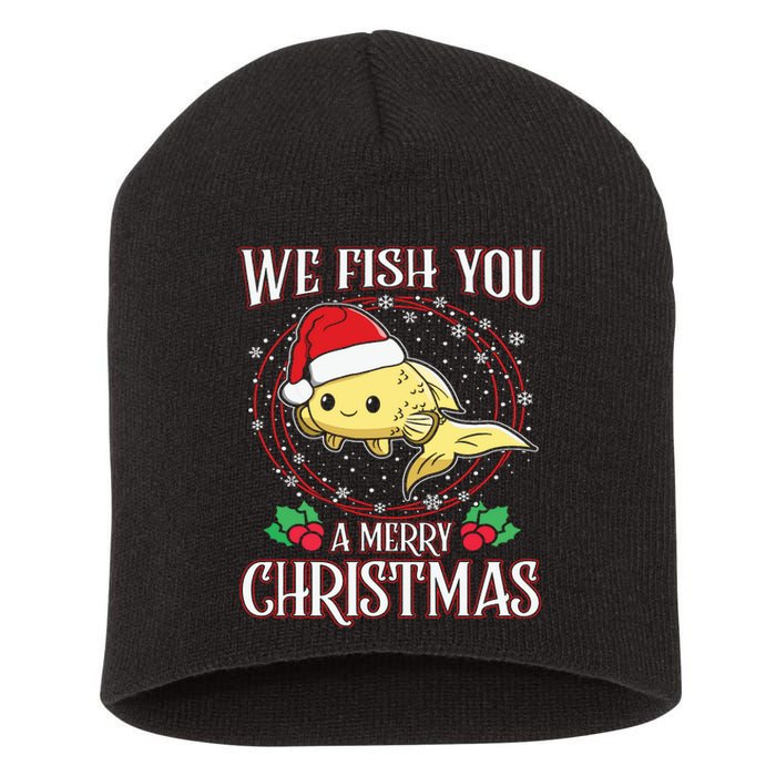 Aquarium Lover Tropical We Fish You A Merry Christmas Short Acrylic Beanie