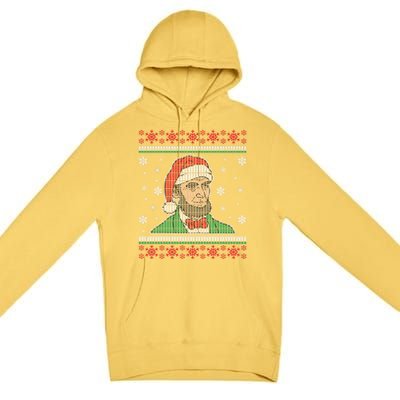 Abe Lincoln Usa President Santa Claus Ugly Christmas Sweater Great Gift Premium Pullover Hoodie